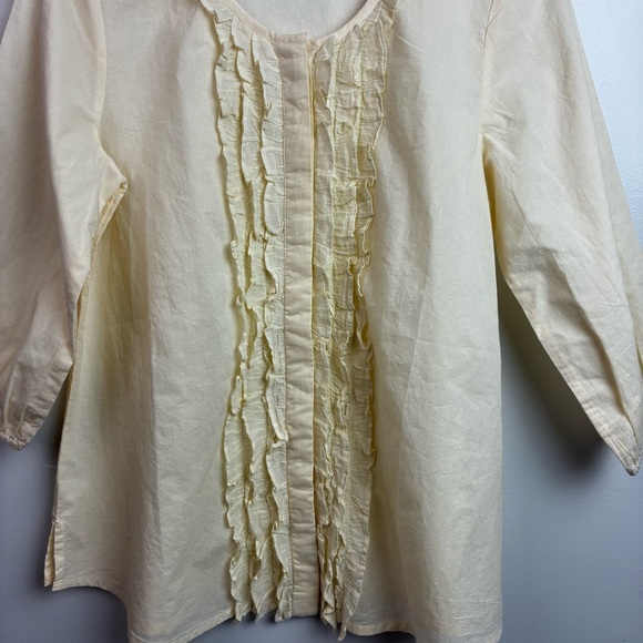 April Cornell Vintage Ruffled Front Cotton Blouse - Picture 2 of 6